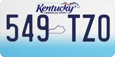 KY license plate 549TZO