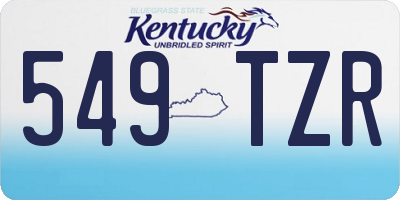 KY license plate 549TZR