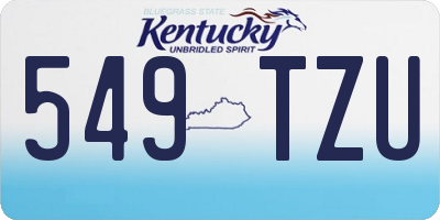 KY license plate 549TZU