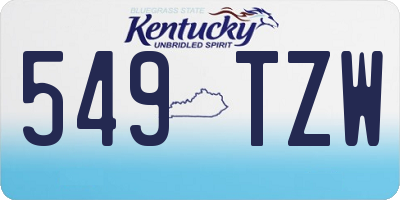 KY license plate 549TZW