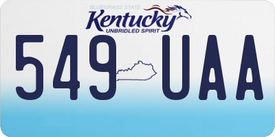 KY license plate 549UAA