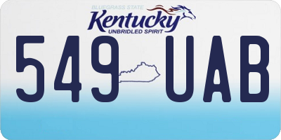 KY license plate 549UAB