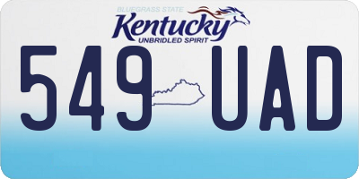 KY license plate 549UAD