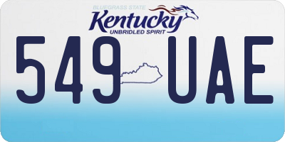 KY license plate 549UAE