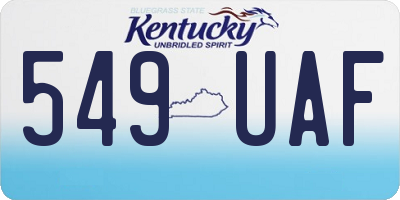 KY license plate 549UAF