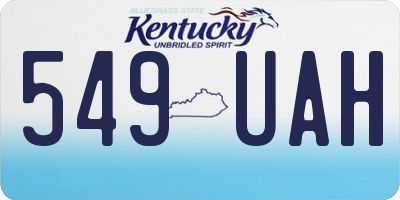 KY license plate 549UAH