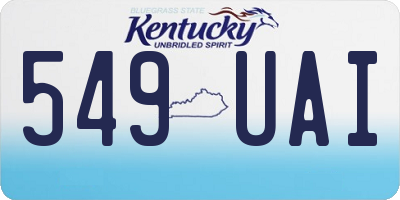 KY license plate 549UAI