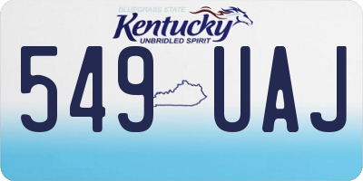 KY license plate 549UAJ