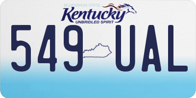 KY license plate 549UAL