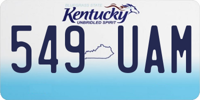 KY license plate 549UAM