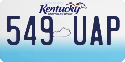 KY license plate 549UAP