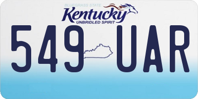 KY license plate 549UAR
