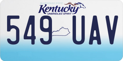 KY license plate 549UAV