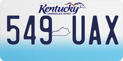 KY license plate 549UAX