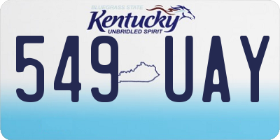 KY license plate 549UAY