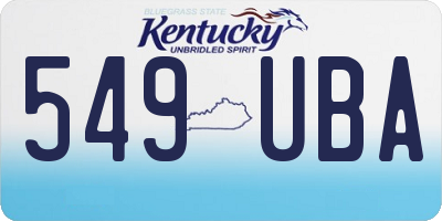 KY license plate 549UBA