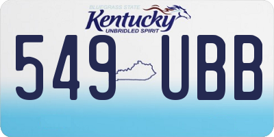KY license plate 549UBB