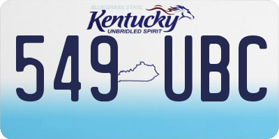 KY license plate 549UBC