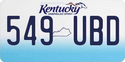 KY license plate 549UBD