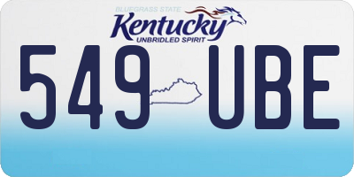 KY license plate 549UBE