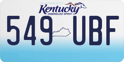 KY license plate 549UBF