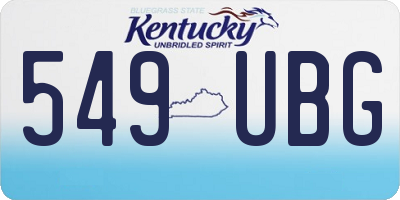 KY license plate 549UBG