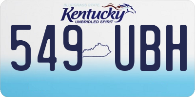 KY license plate 549UBH