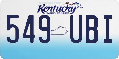 KY license plate 549UBI