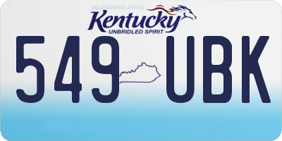 KY license plate 549UBK