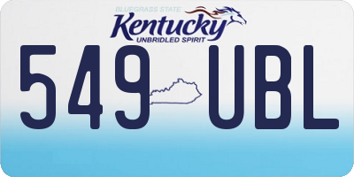 KY license plate 549UBL