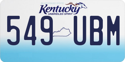 KY license plate 549UBM
