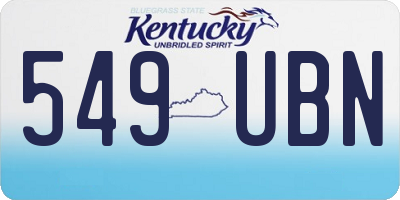 KY license plate 549UBN