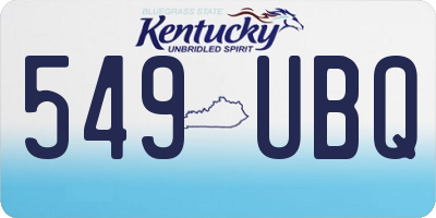 KY license plate 549UBQ