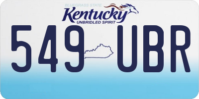 KY license plate 549UBR