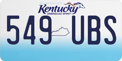 KY license plate 549UBS