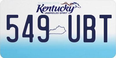 KY license plate 549UBT
