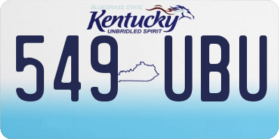 KY license plate 549UBU