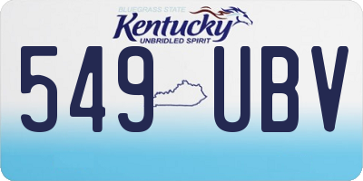 KY license plate 549UBV