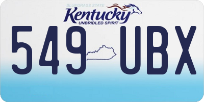 KY license plate 549UBX