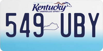 KY license plate 549UBY