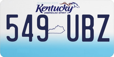 KY license plate 549UBZ