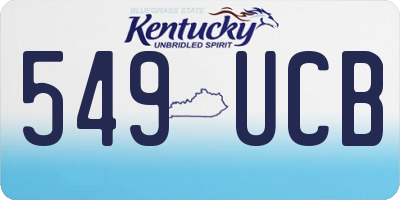 KY license plate 549UCB