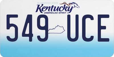 KY license plate 549UCE