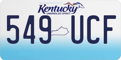 KY license plate 549UCF