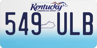 KY license plate 549ULB