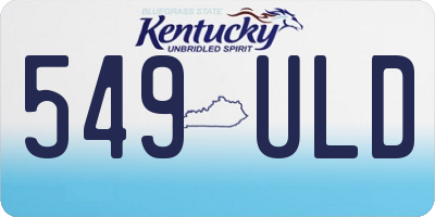 KY license plate 549ULD
