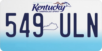 KY license plate 549ULN