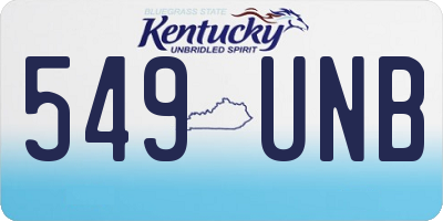 KY license plate 549UNB
