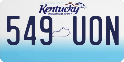 KY license plate 549UON
