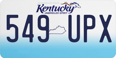KY license plate 549UPX